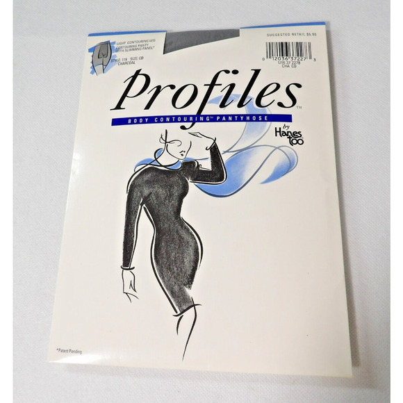 Profiles Body Countouring Panty Hose Hanes 119 Size CD Charcoal Gray - Picture 1 of 6